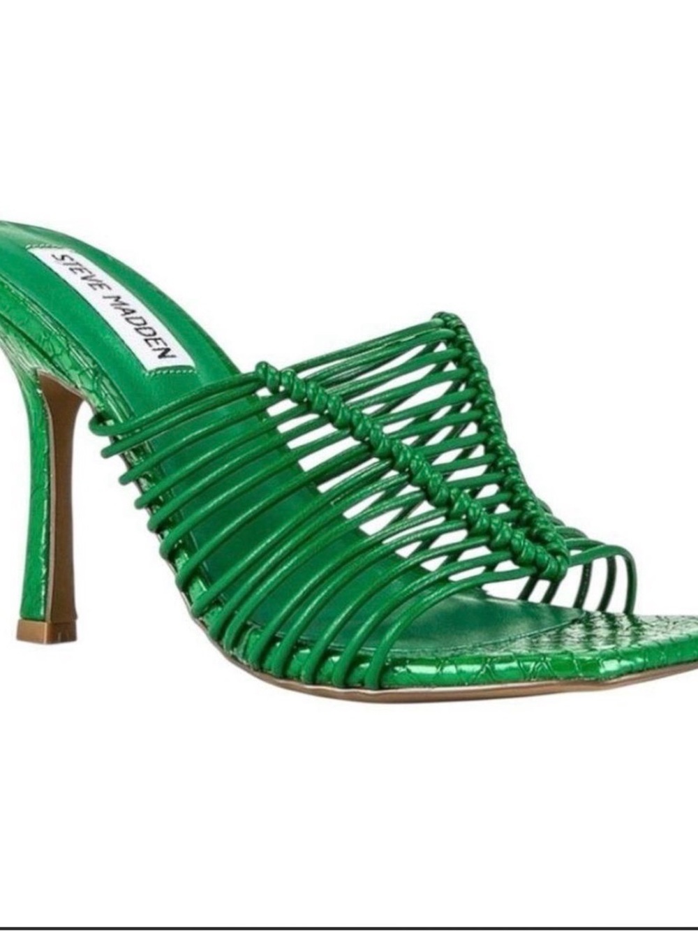 Steve Madden Emerald Green Knotted Strappy Mule Heels